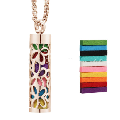 Titanium Steel Hollow Aromatherapy Necklace Perfume Diffuser