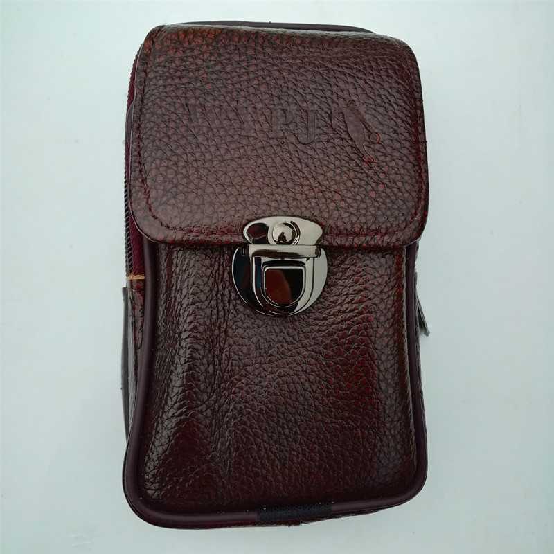 Leather Phone Bag Men's Wear Belt Waist Bag Multifunctional