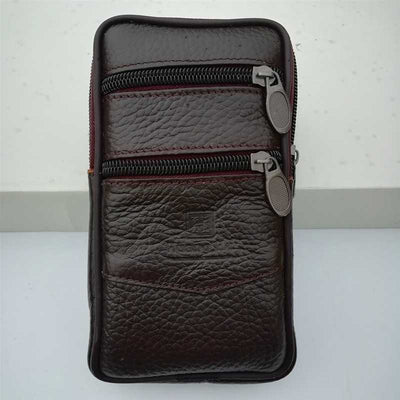 Leather Phone Bag Men's Wear Belt Waist Bag Multifunctional