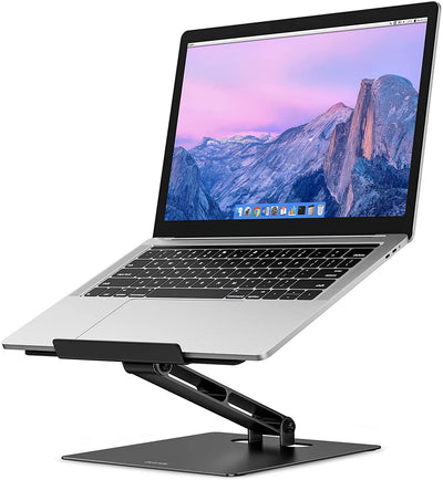 LSX5 Aluminum Computer Stand, Ergonomic Adjustable Notebook Riser Holder Compatible with Air, Pro, Dell, HP, Lenovo More 10-14" Laptops (Black)