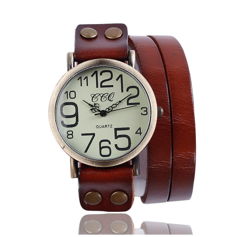 Retro Three-circle Watch Men And Women Casual