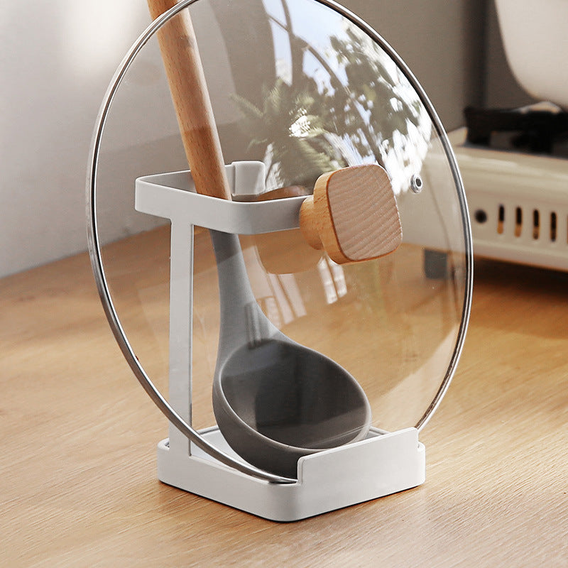 A stand for holding the lid of a pot