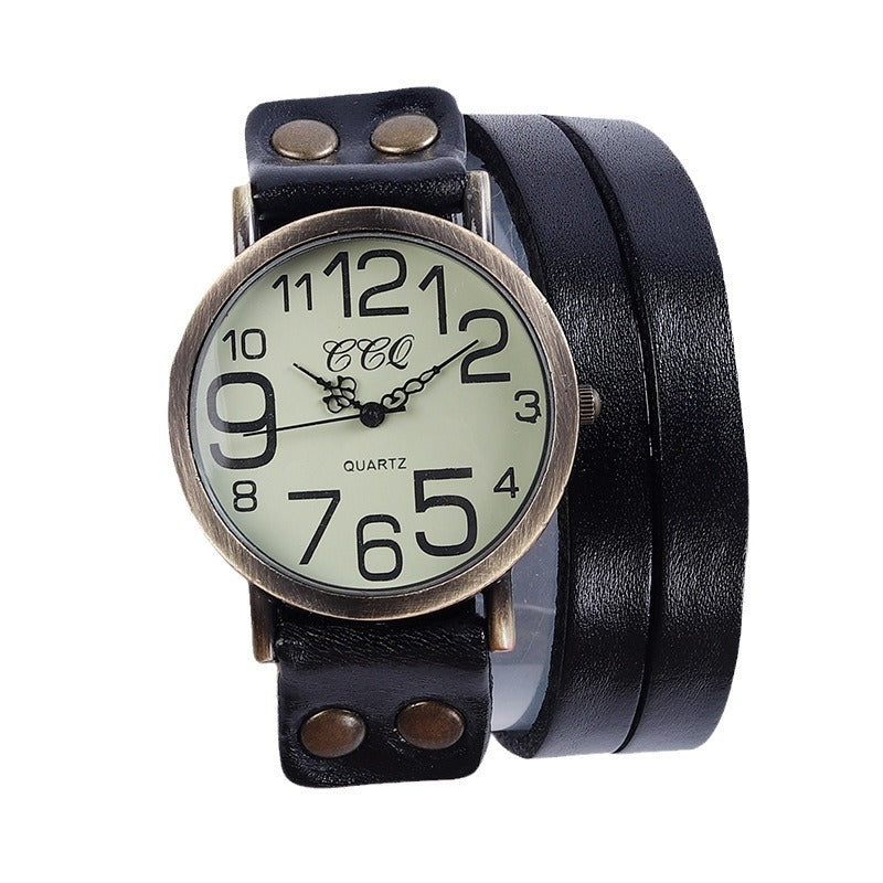 Retro Three-circle Watch Men And Women Casual