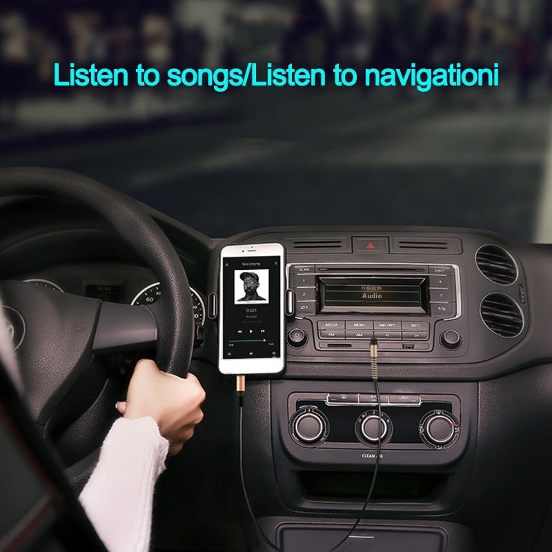 Car AUX Audio Cable Spring Elbow Double Head