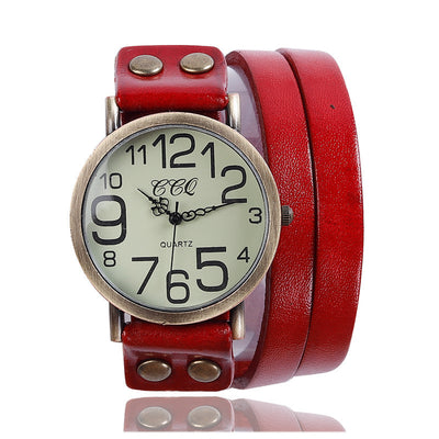 Retro Three-circle Watch Men And Women Casual