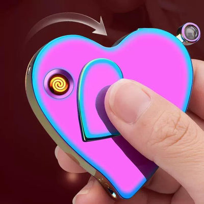 (Limited-Time Activities)Windproof Adjustable Lighter, Gas and Electric Dual-Purpose Love Lighter, Suitable for Birthday Gifts, (Must Add Butane Gas or Charging to Ignite)