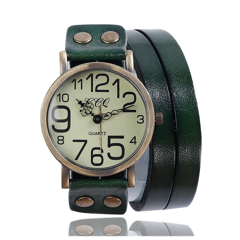 Retro Three-circle Watch Men And Women Casual