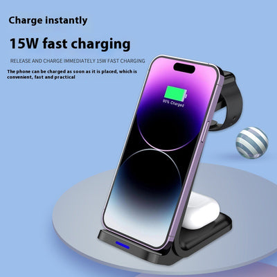 Multifunctional Three-in-one Wireless Charger Electrical Appliance Stand Desktop Vertical 15W Fast Charge Wireless Charger