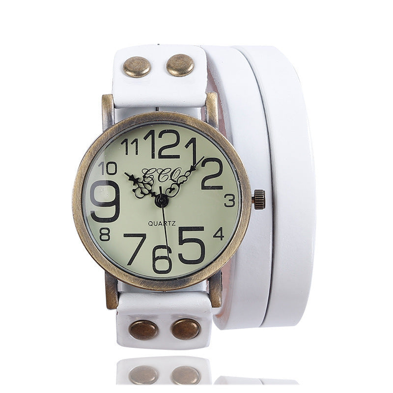 Retro Three-circle Watch Men And Women Casual