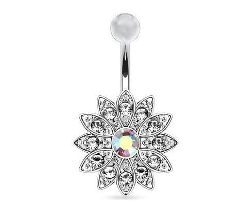 Flower Shape Belly Ring Human Body Piercing Accessories