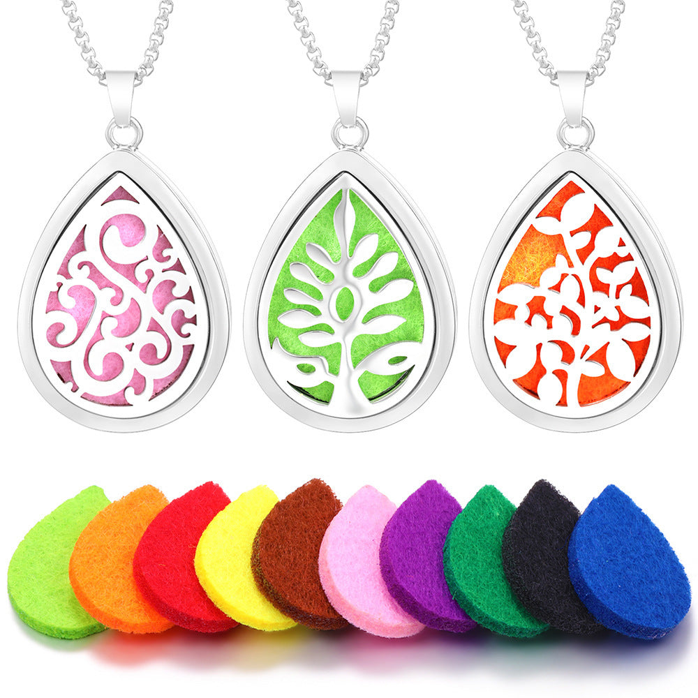 Drop-shaped Aromatherapy Necklace Essential Oil Diffuser Pendant