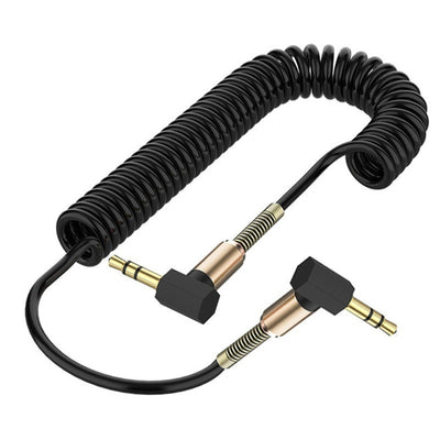 Car AUX Audio Cable Spring Elbow Double Head