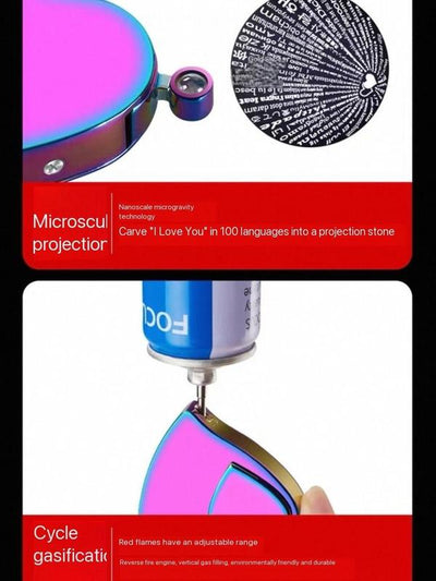 (Limited-Time Activities)Windproof Adjustable Lighter, Gas and Electric Dual-Purpose Love Lighter, Suitable for Birthday Gifts, (Must Add Butane Gas or Charging to Ignite)